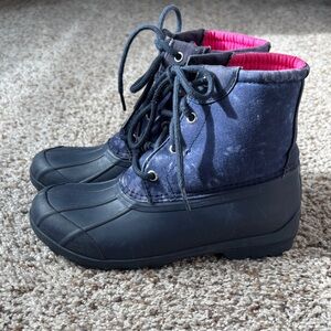 Sherry lace up “duck style” rain boots